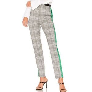 Lovers + Friends Tailored Plaid Track Trouser Pant Size Small Dark Academia